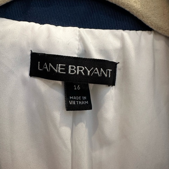 Lane Bryant Denim Blue and White Pinstripe Blazer Jacket Plus Size 16 Career - Picture 9 of 12